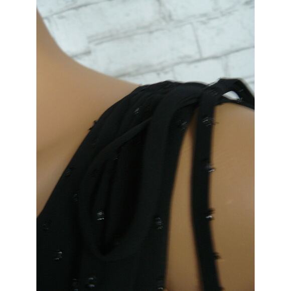 $168 Gal Meets Glam Black Swiss Dot Vneck Elora Fit & Flare Dress 4 NWT - Picture 7 of 9